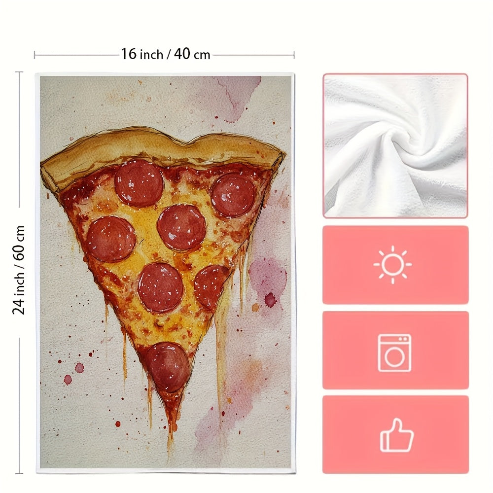 Get two ultra soft kitchen towels featuring a funny "Pizza Is My Valentine" design. These highly absorbent and machine washable dish hand towels measure 40.64x60.96 cm, making them perfect for Valentine's Day decor or everyday use.