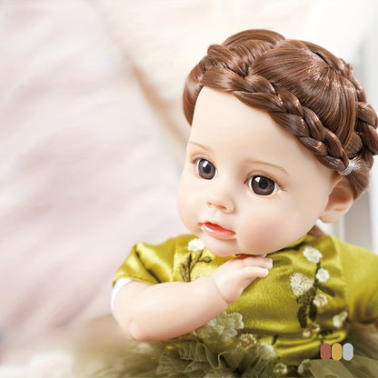 35.56 cm BeBe Reborn Youngsters Doll with soft vinyl skin and fashion clothes, in a DIY movie theme, light brown by AKODEERD.