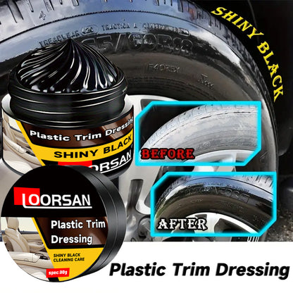 LOORSAN Plastic Trim Dressing Cream - Car Seat & Tire Refurbishment Paste, Dashboard & Instrument Panel Restorer, Non-Electric and Plastic Care Solution