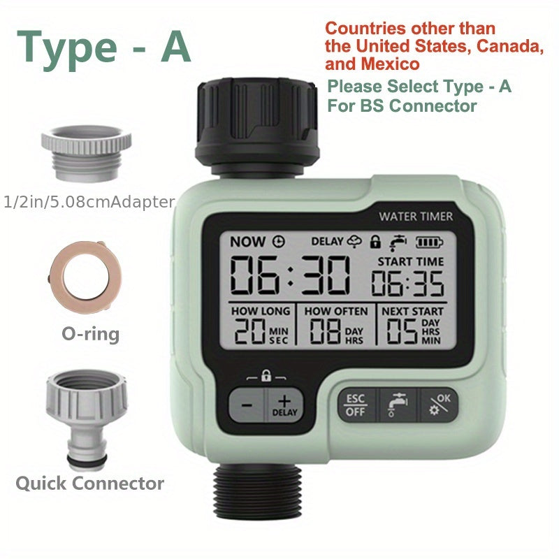 1pc HCT-322 Intelligent Sprinkler Timer for Outdoor Garden Watering, Saves Water and Time