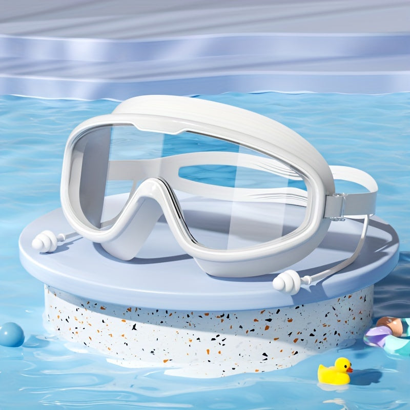 Large frame waterproof swimming glasses with anti-fog goggles, ideal for swimming training.