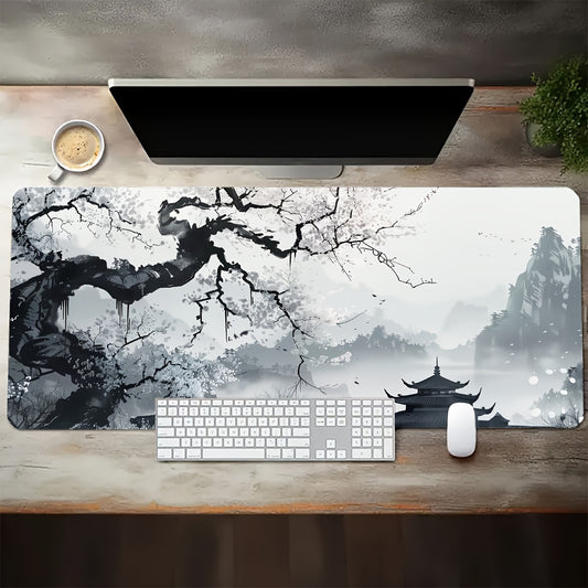 XL Ink Landscape Mouse Pad, 89.92 x 39.88cm, Non-Slip Rubber Base, Ideal for Gaming and Office Use, Perfect for School.