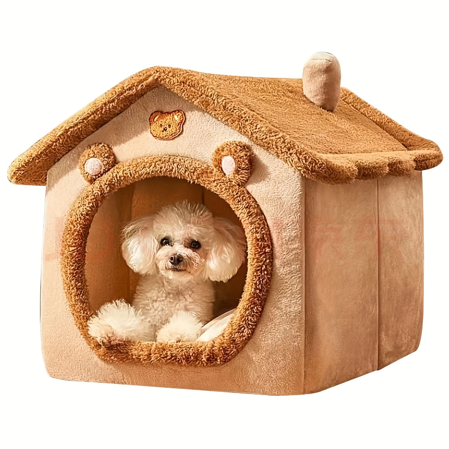 All-Season, Washable Nylon Cabin Pet House Bed for Small Dogs and Cats.