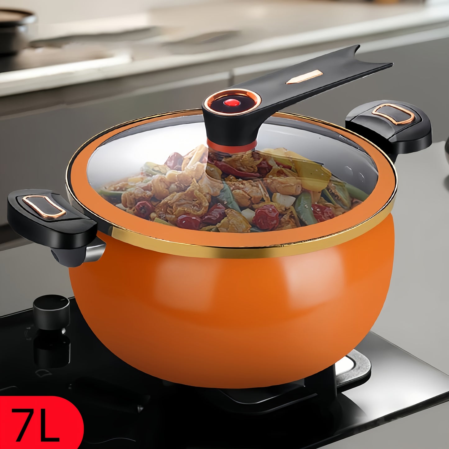 Large capacity soup pot, 26cm/10in, for cooking and stewing, can be used with gas and induction cookers.