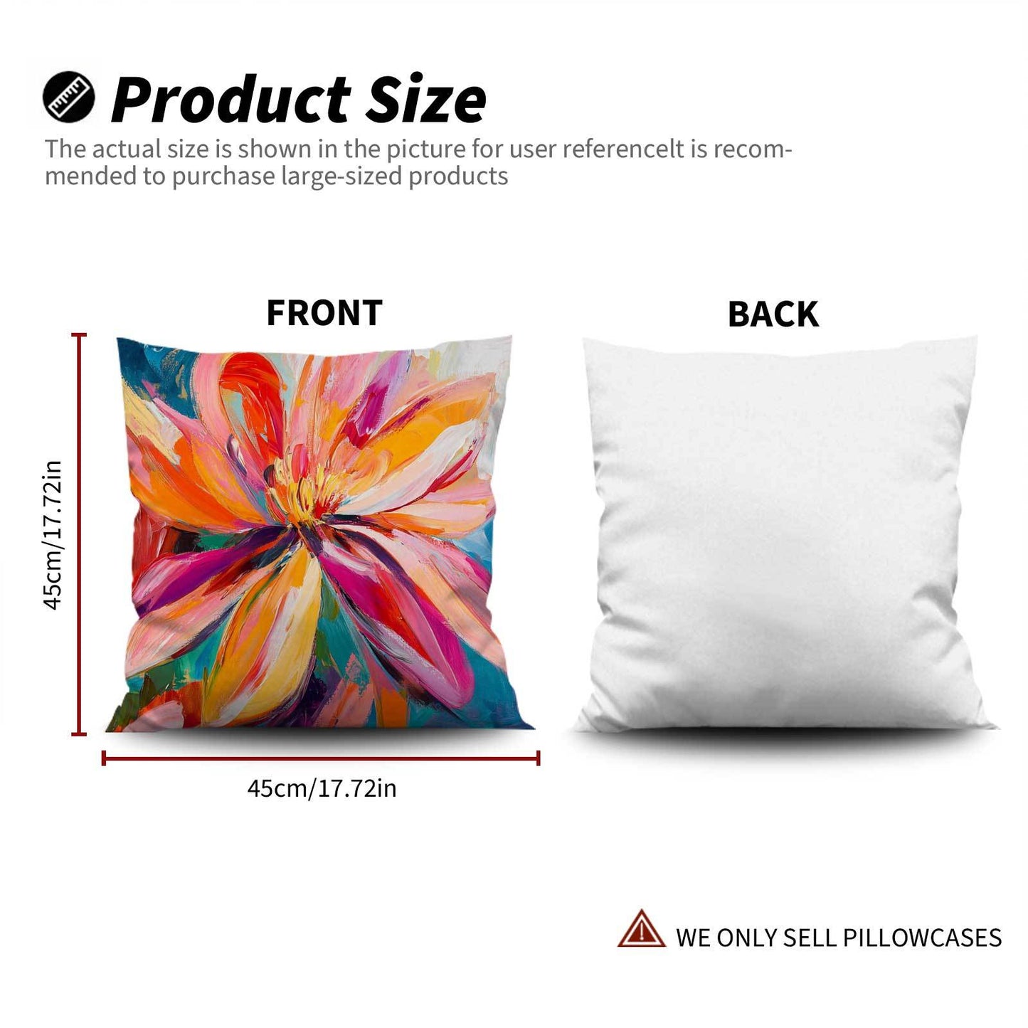 A collection of 4 modern floral throw pillow covers, featuring a fantasy theme. Made from machine washable polyester with a zipper closure. Inserts are not included, suitable for all-season comfort and perfect for Christmas décor, as well as use in the