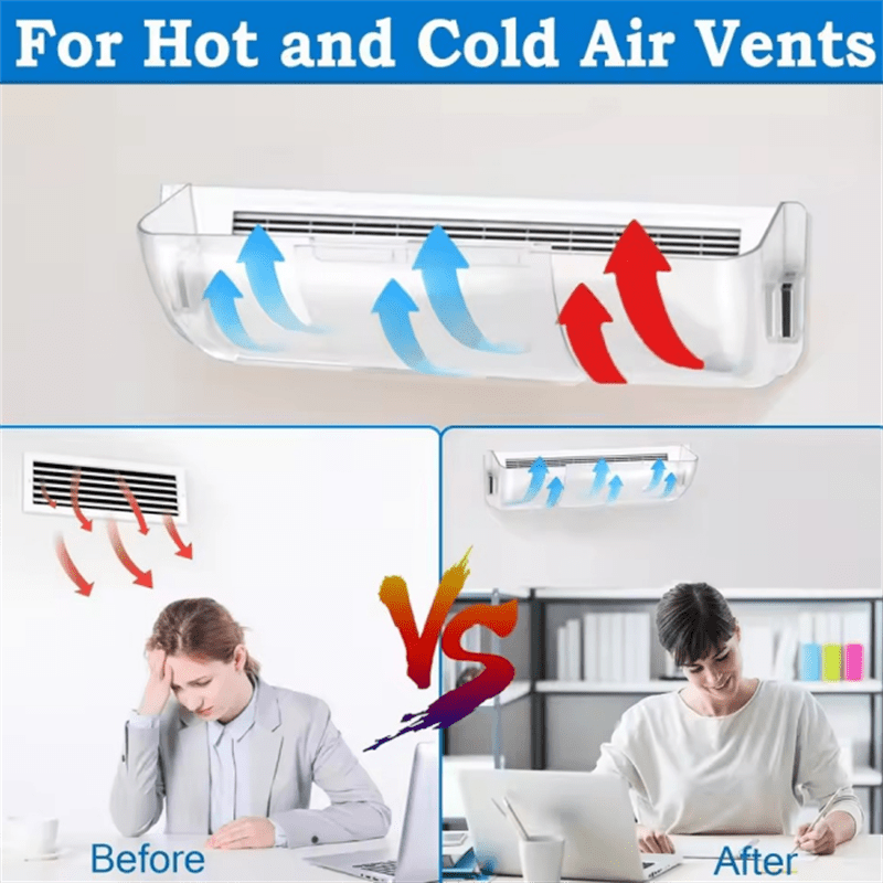 Description:

Experience improved airflow with our 2-piece Adjustable Magnetic Vent Deflector. Equipped with strong magnets and an anti-drip design, this vent deflector is ideal for both hot and cold air vents. Perfect for use on AC units, walls, and