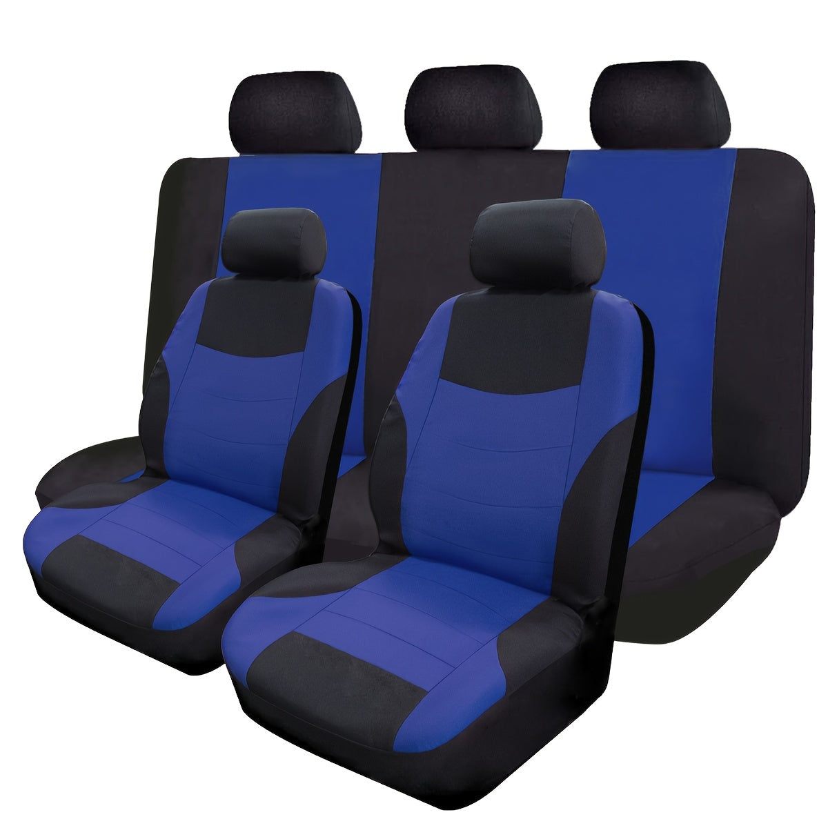 Polyester car seat cover set with sponge filler - breathable, comfortable, hand washable - suitable for all seasons.