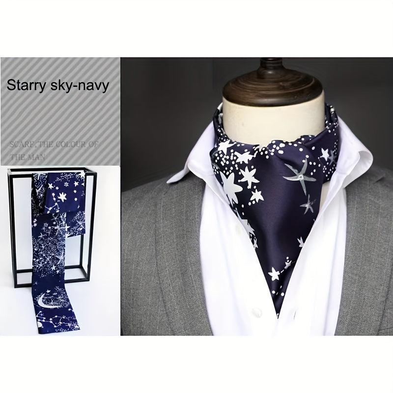 Stylish Men's Scarves: British Vintage Suit Shirt Twill Scarf with Printed Double-layer for Business - Unisex Wraps