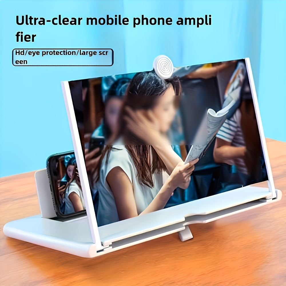 10-inch HD screen mobile phone stand with anti-blue light eye protection. Foldable clip-on desk mount made of plastic. Ideal for electronic accessories.