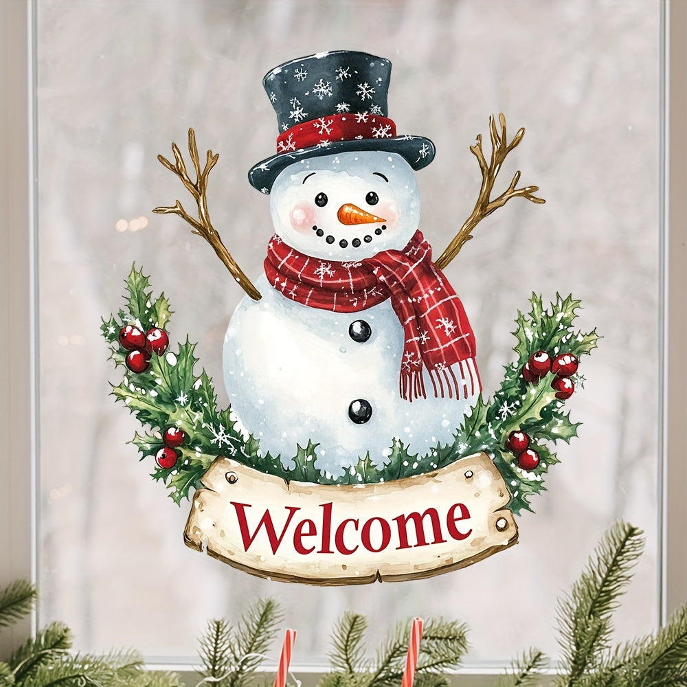 Snowman, birds, and snowflake window clings for Christmas decoration in homes and schools. Made of self-adhesive plastic, these glass stickers also work as outdoor Christmas decorations to add a festive touch to your surroundings.