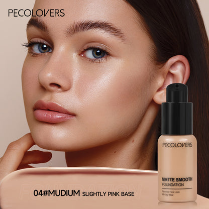 1pc PECLOVER Matte Smooth Foundation - Liquid BB Cream for All Skin Tones, Waterproof, Long-Lasting Oil Control, Hydrating Concealer, Multi-Use for Uneven Skin Tone Correction, Natural