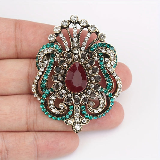 Brooch Pin in Vintage Baroque Style, featuring Irregular Shape and Teardrop Embellishment, perfect for Fashion Accessories