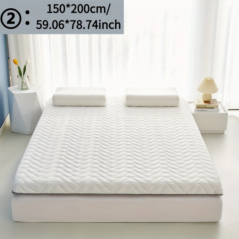 New Thickened Quilted Latex Layer High Resilience Mattress with Round Waltz Flower Pattern, Zero Pressure Design. Includes Memory High Resilience Latex, Thickened Knitted Breathable Non-slip Pad. Foldable for easy storage. Only includes one mattress