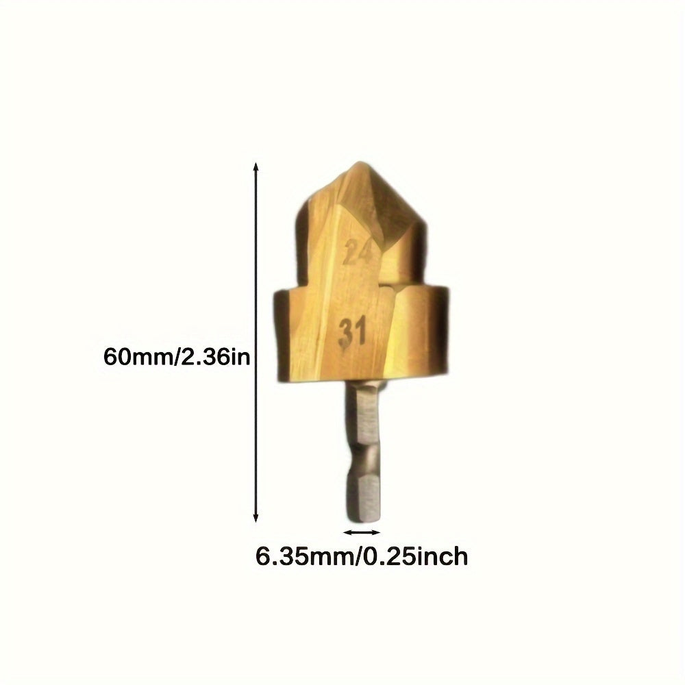 HORN Plated PPR Lift Bits: Hex Shank Water Pipe Bits with Inner Wire Set, Suitable for Quarter, Sixth, And 1-Inch Sizes, Durable for Electric Drills And Rotary Tools