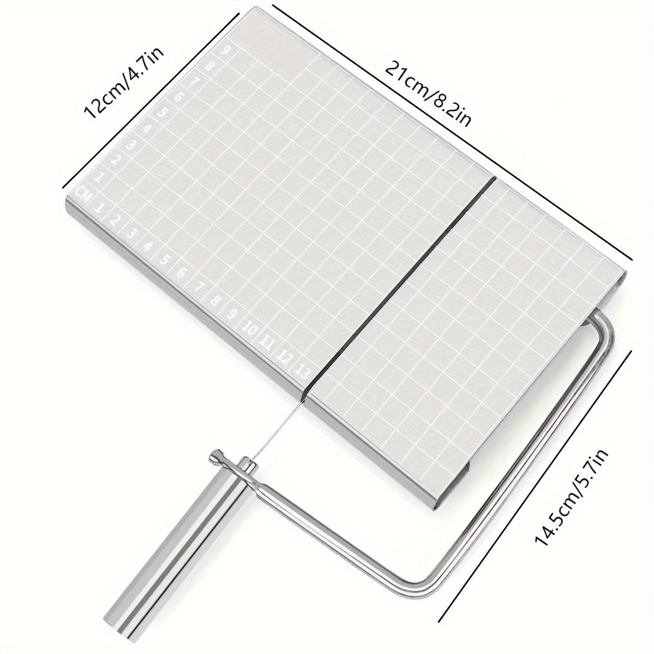 Manual Multifunctional Stainless Steel Cheese Slicer with Scale for cutting Sausage, Ham, and Cheese - Round Blade design eliminates the need for electricity