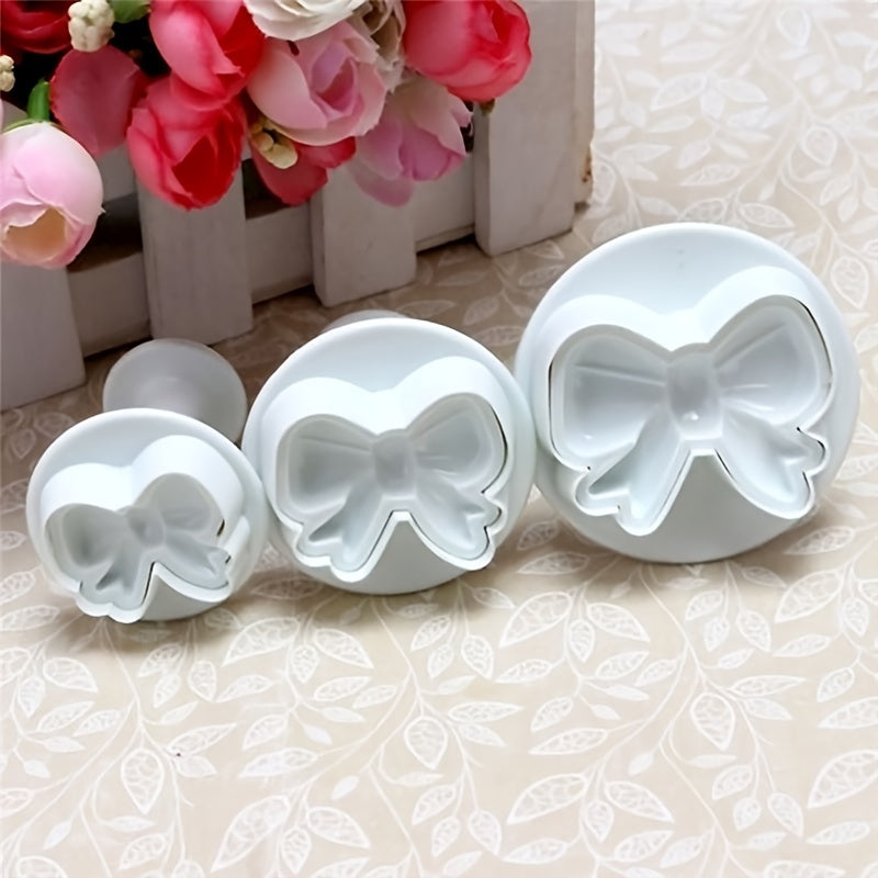 Set of 3 Fondant Molds, Bow Shaped Cookie Cutters, Essential Baking Tools for DIY Projects, Must-Have Kitchen Supplies