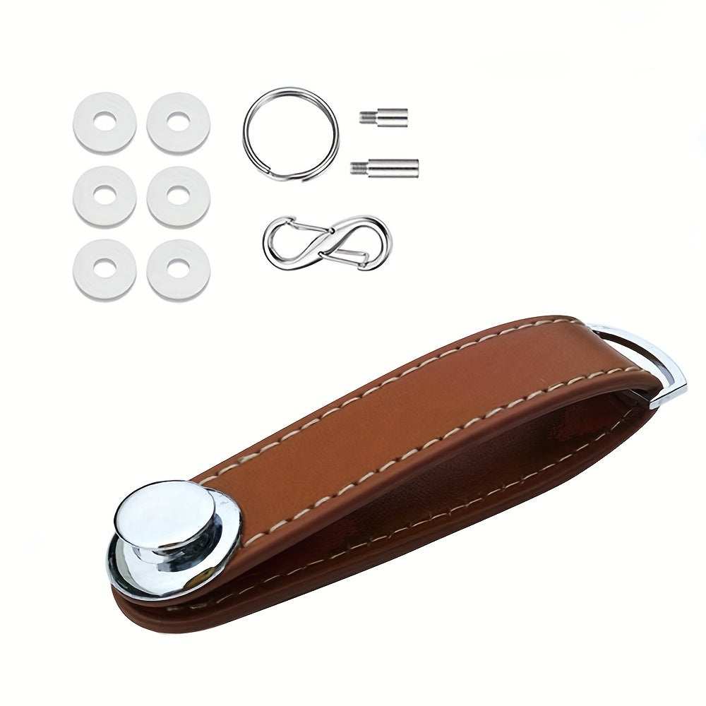 PU Leather Keychain Key Wallet Holder Case Bag Pouch with Chain Key Ring for Housekeeper Pocket Key Organization