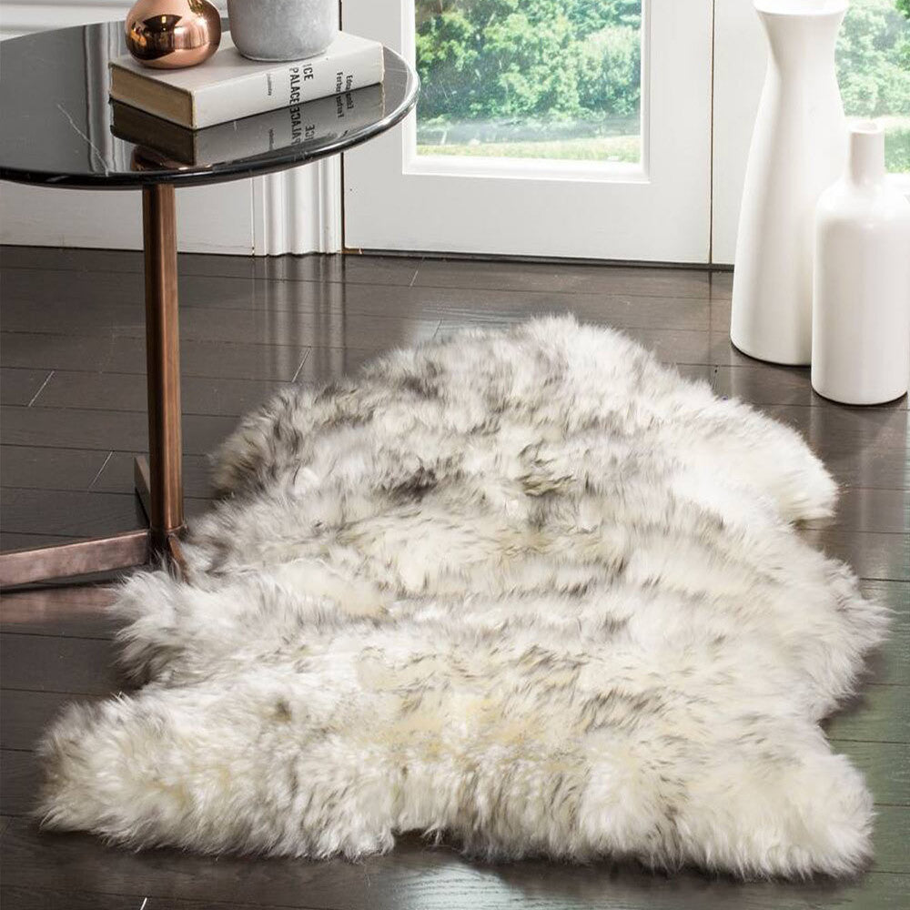 Luxurious Plush Sheepskin Rug for Bedroom and Living Room - Soft and Cozy Faux Fur Floor Covering, 1 Piece