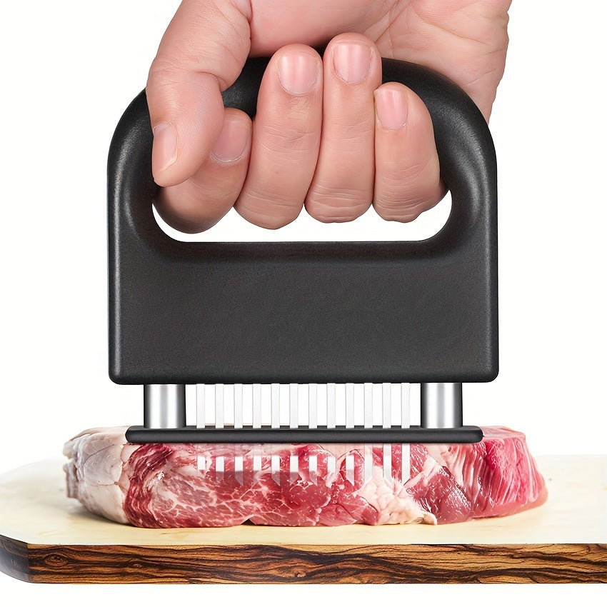 Enhance Flavor with JATEN 48-Blade Meat Tenderizer- Durable Stainless Steel Tenderizer with Ultra Sharp Needles - Perfect for Tenderizing Beef, Pork, Turkey, and Fish - Great for Marinades, BBQs, and Cooking