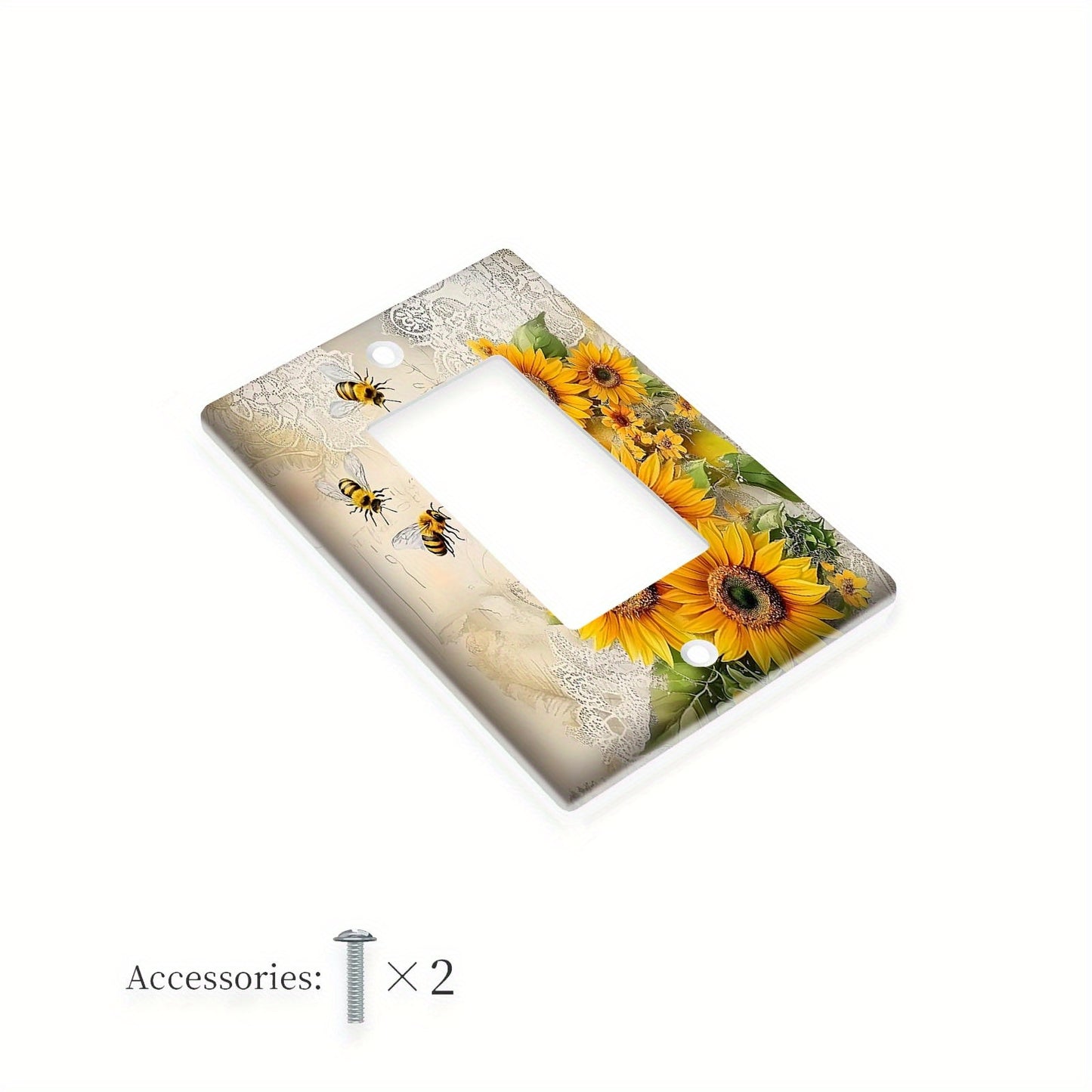 Decorative sunflower and bees light for switch cover, easy to install in kitchen, bathroom, or bedroom. Available for 1 or 2 gang switches.