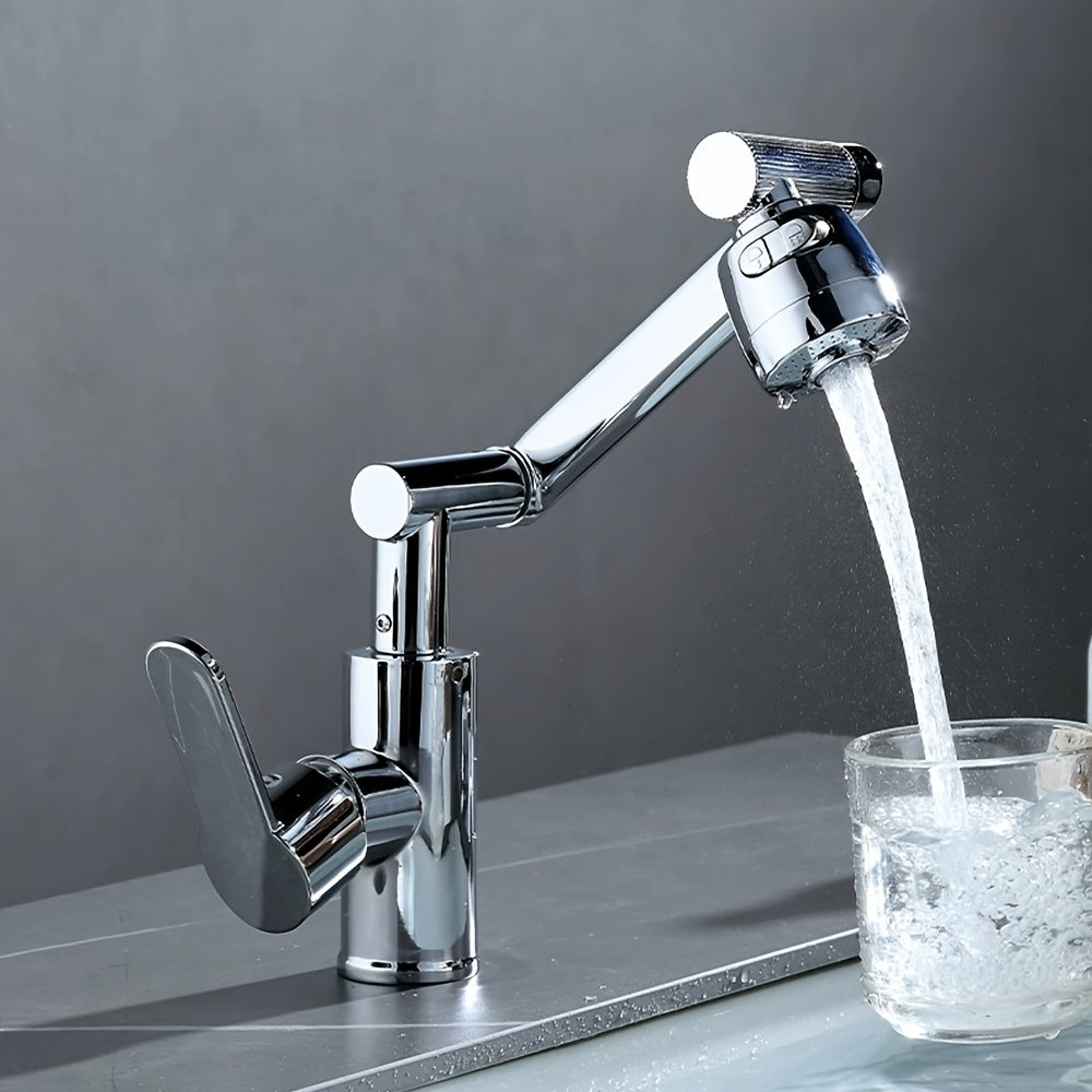 Luxury RV bathroom faucet set with durable ABS construction, mixer for hot & cold water, deck mount, silver finish, easy installation, and water-saving design.