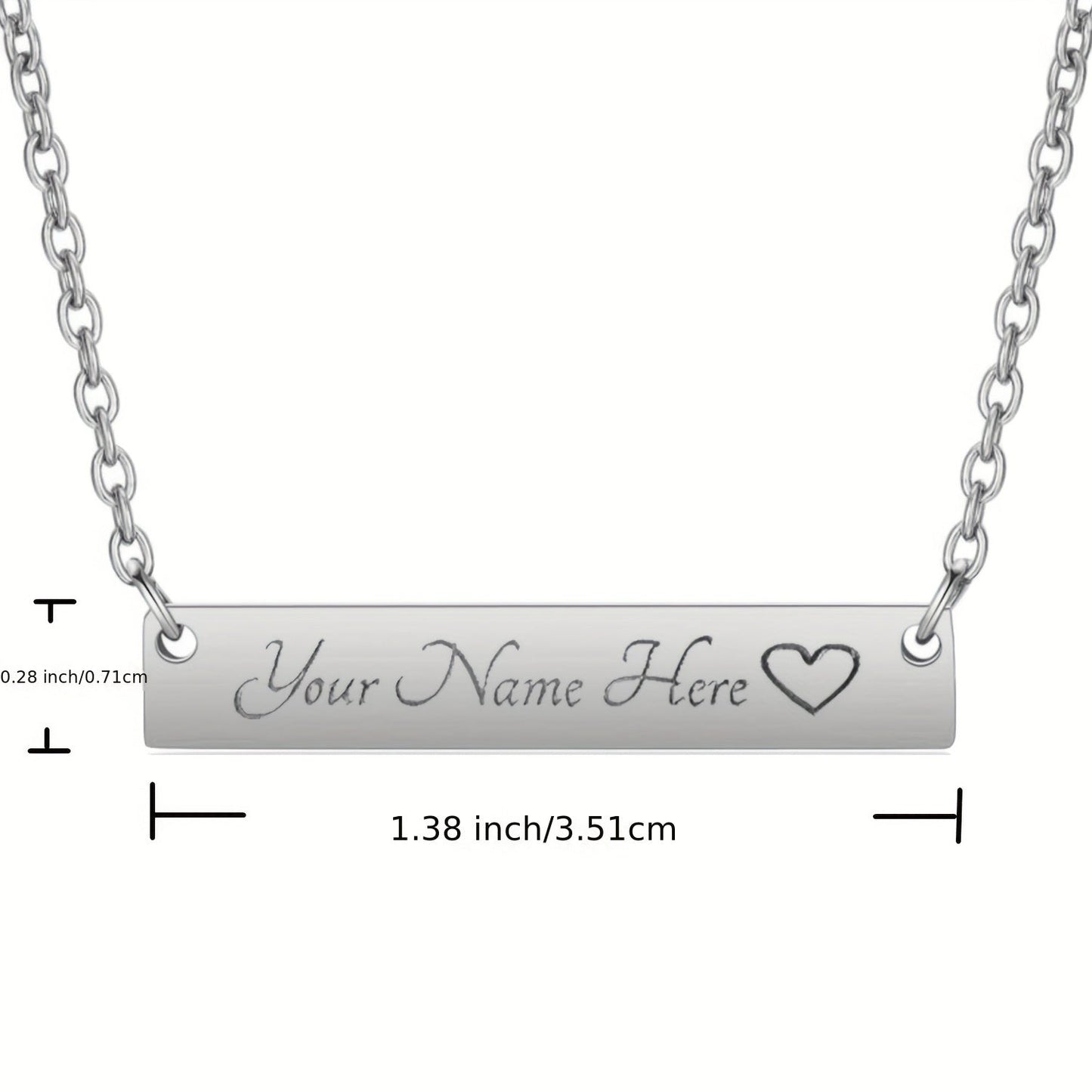 Add a personal touch to your style with our Name Bar Pendant Necklace in 925 Sterling Silver. This elegant piece is accented with a heart detail and finished with a 18K golden plating, perfect for daily wear or as a thoughtful gift.