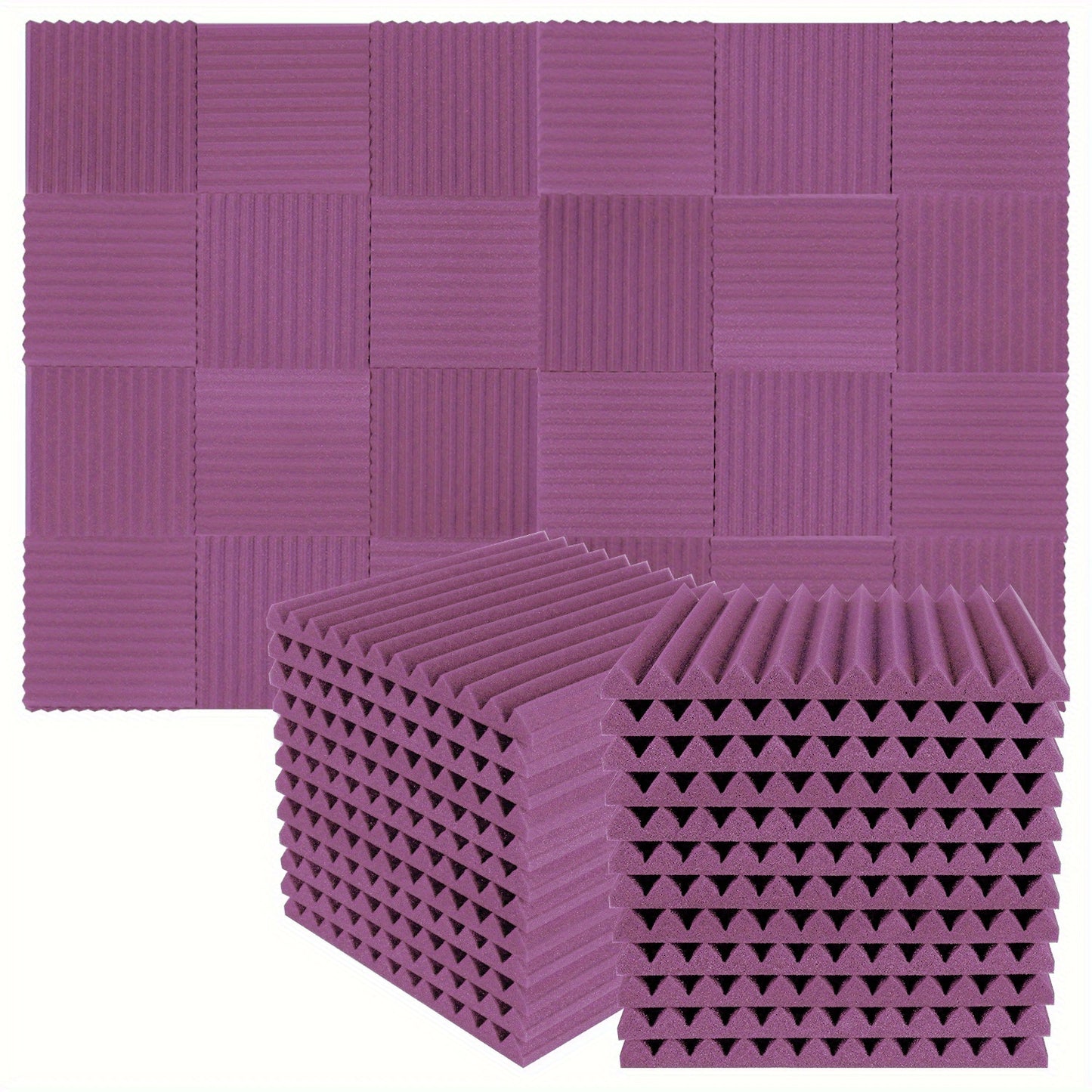 50 Studio Acoustic Foam Wall Panels - 2.54cm X 30.48cm X 30.48cm