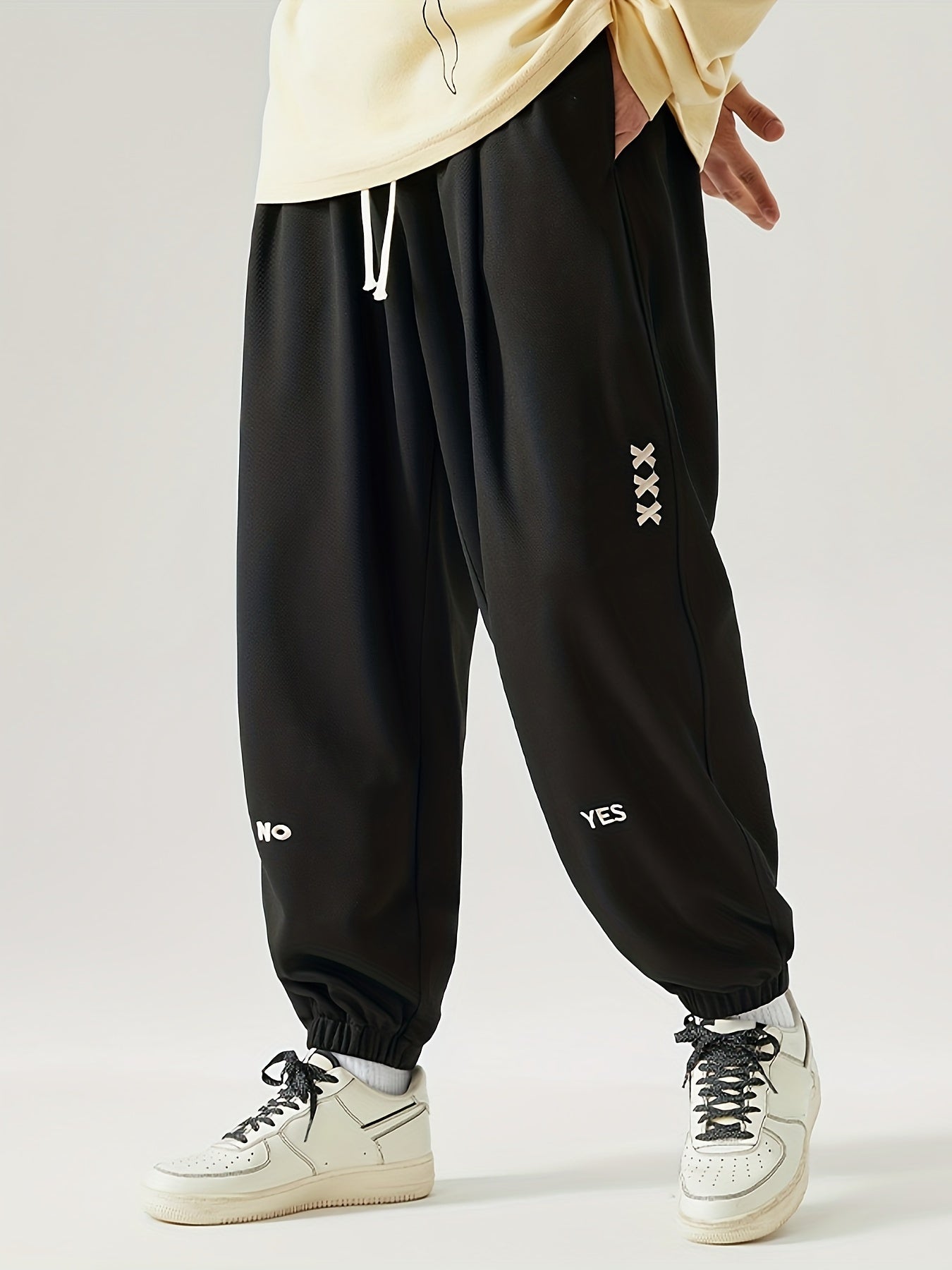 Men's new spring and autumn large jogger pants for casual, loose style, in plus sizes.