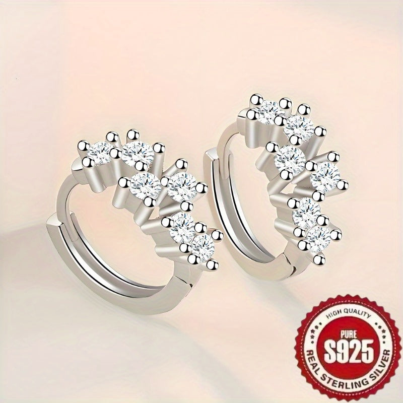 1 pair of S925 sterling Silver earrings with a fashionable, retro, and exquisite design.