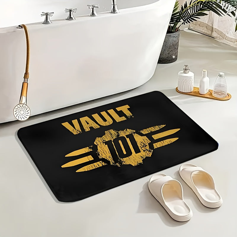 Welcome to Vault 101 Fallout Doormat - Durable Indoor/Outdoor Entrance Mat, Easy to Clean Polyester Rug for Front Door, Kitchen, or Porch - Rectangular Game Mat with Non-Slip Backing