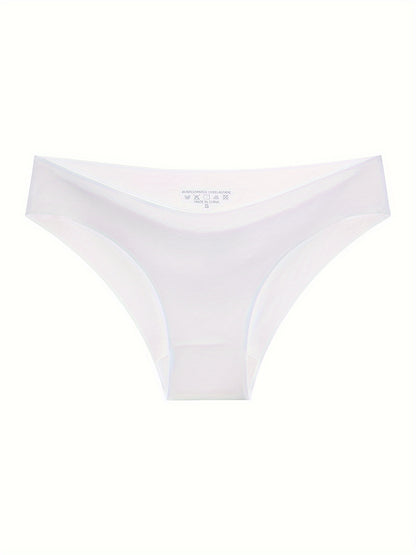 Three sexy seamless panties in solid colors with U-shaped waistband for comfortable fit, made of 85% polyamide and 15% elastane knit fabric. Each piece weighs 160g, sold as a set of 3.