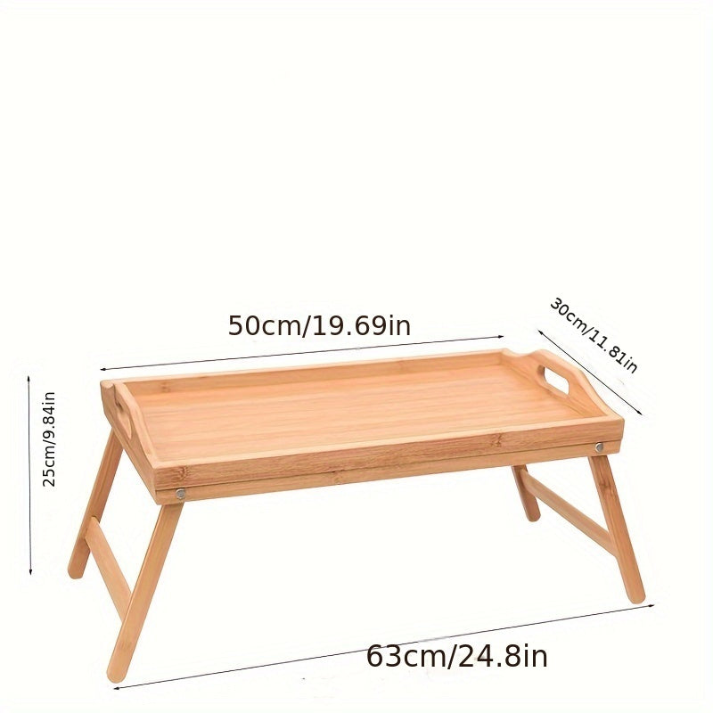 Multifunctional Bamboo Folding Table Bed - Convenient Laptop Desk with Tray & Handles, Perfect for Elderly, College Dorms & Outdoor Spaces