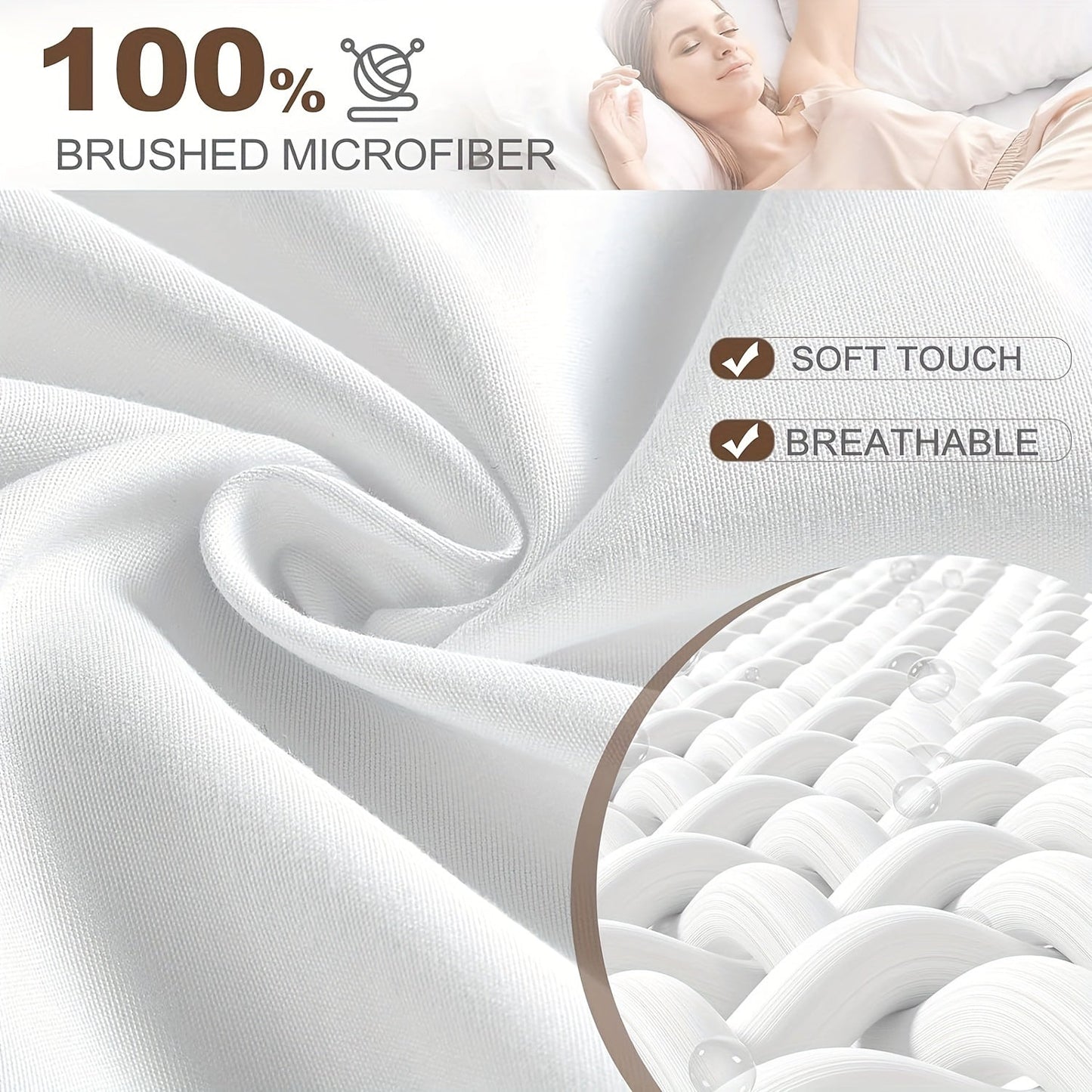 Hotel Quality White Fitted Sheet for Queen Size Beds - Ultra Soft and Breathable Microfiber Material with Deep Pockets - Cool and Comfortable Fit for Various Bed Sizes