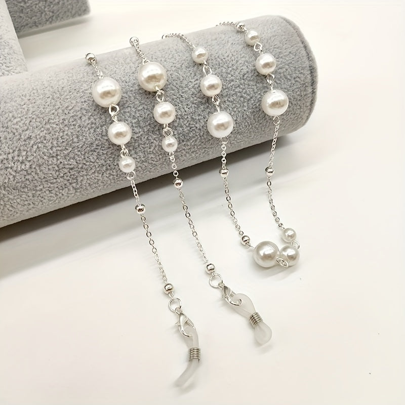 Handmade trendy large pearl chain for sunglasses, fashionable anti-slip glasses chain for men and women's clothing