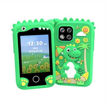 Educational smart toy phone for ages 3+ and 6+ with 8G memory. Featuring music, camera, video recording, pedometer, 20 learning games, habit formation, storybooks, and flashcards. Made of