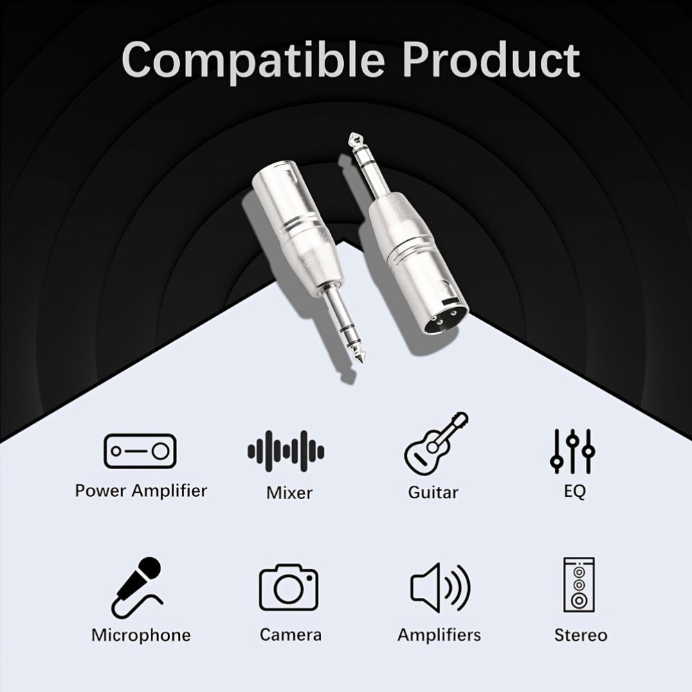 TRS to XLRM Adapter for microphones, made with metallic construction