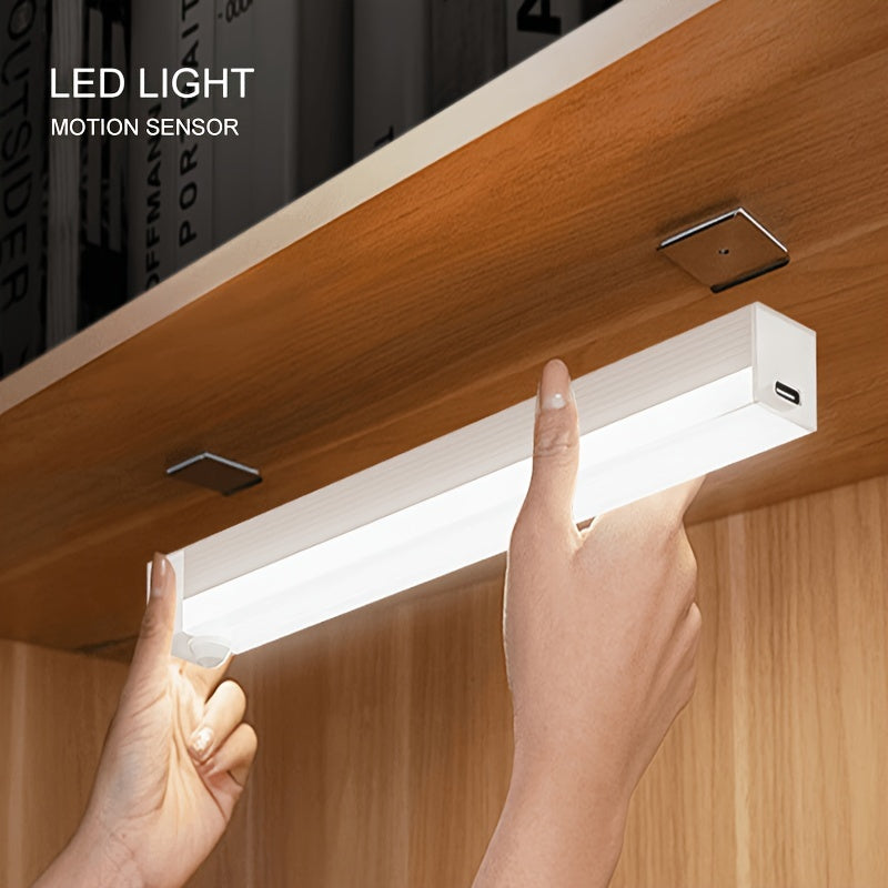 3-Pack USB Rechargeable LED Motion Sensor Lights for Cabinets, Wireless Undercounter Lighting suitable for Corridor, Kitchen, Stairs, and Wardrobe. Features include Magnetic Night Light, Wall Mount, and Lithium Battery.