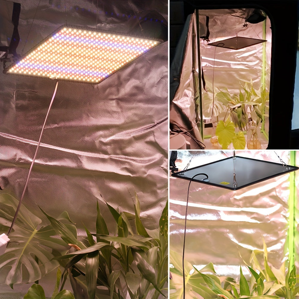 Energy-efficient 45W LED grow lights for indoor plants, ideal for greenhouse hydroponics. Low noise, heat dissipation, durable LEDs with integrated design. EU plug for greenhouse lighting.