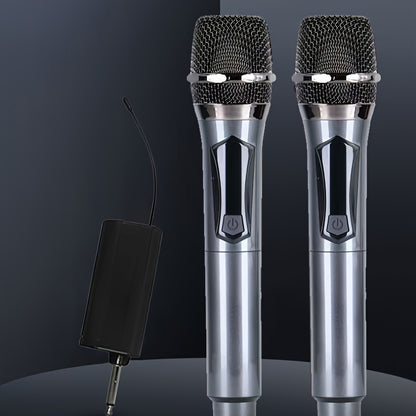 2-channel UHF wireless microphone for professional use in parties, karaoke, church events, meetings, and stage performances.