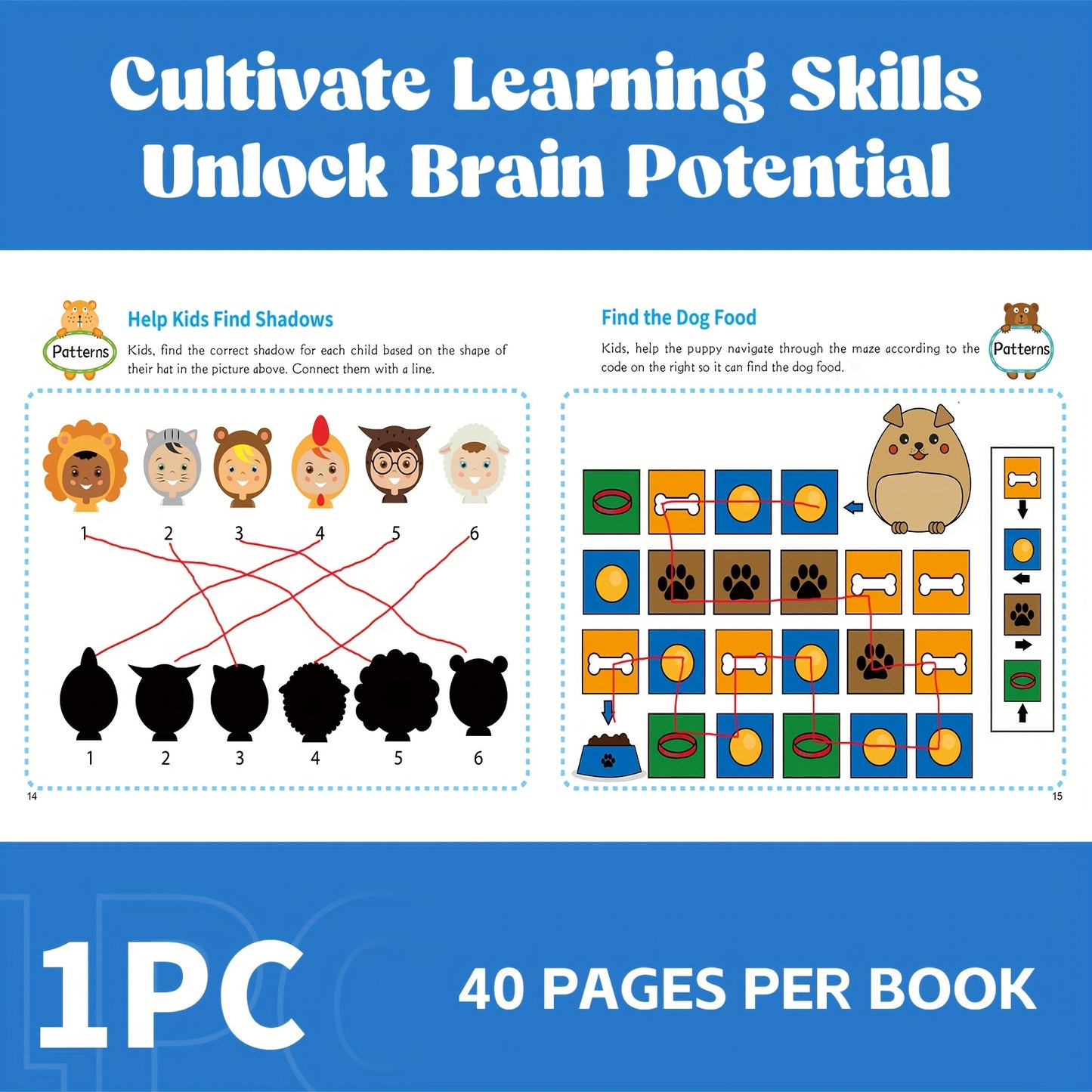 1pc Engaging Focus Enhancement Activity Book for Kids, Brain-Boosting Pattern Recognition and Rule Following Workbook, Published by ZHIDIAN INTERNATIONAL (USA) LLC in May 2024, English