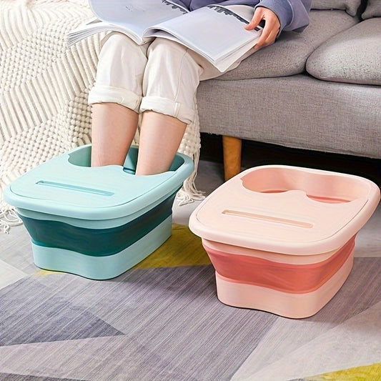 Compact Foot Spa Bath with Lid - Portable Non-Electric Foot Soak Tub