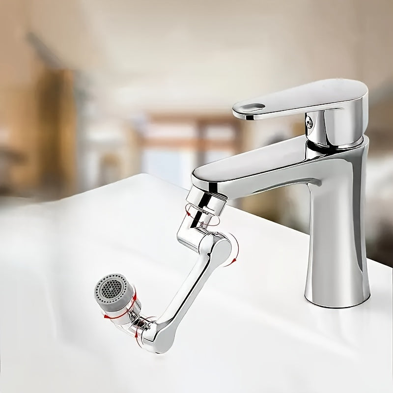 Adjustable water flow faucet aerator with rotating, two spray modes for kitchen and bathroom.