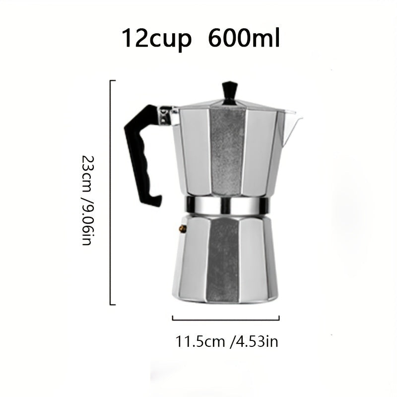 Italian Style Stovetop Espresso Maker - Enjoy Strong and Flavored Coffee with this Aluminum Moka Pot - Convenient to Use and Easy to Clean