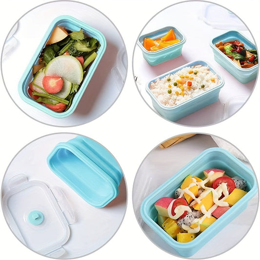 Foldable Food Storage Box Set - Includes 3 Containers with Lids, Made of Silicone Material, BPA Free, Perfect for Microwaves, Dishwashers, and Freezers, Essential Home Kitchen Supplies