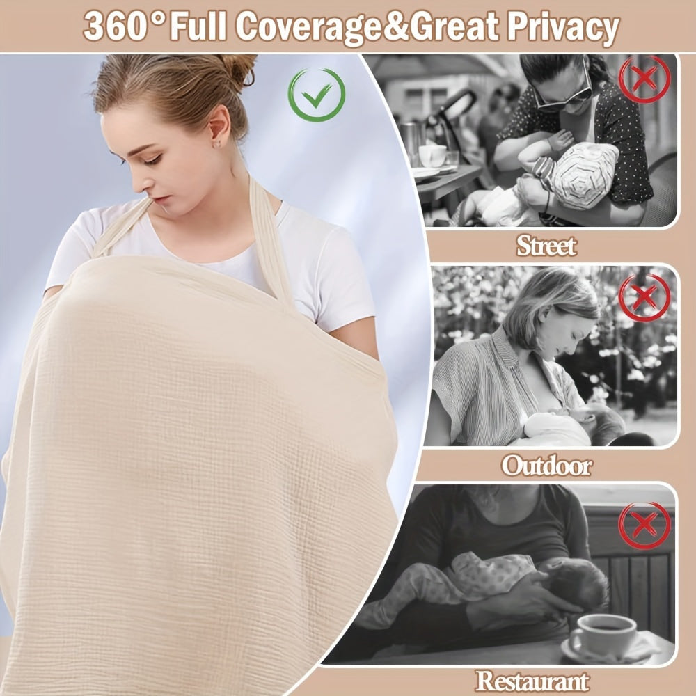 Versatile Nursing Apron made of Breathable Muslin Fabric - Provides Privacy and Comfort for Breastfeeding Mothers and Babies