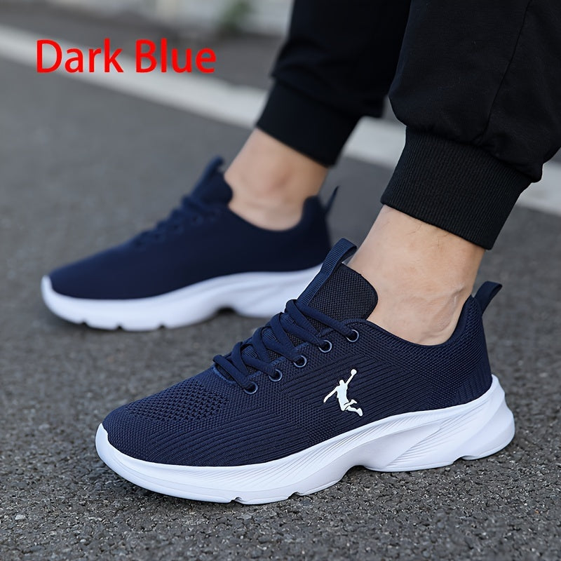 Men's Stability Road Running Shoes with lightweight, breathable fabric upper, EVA insole and sole, solid color, lace-up closure, and stabilizing support for running and fitness.