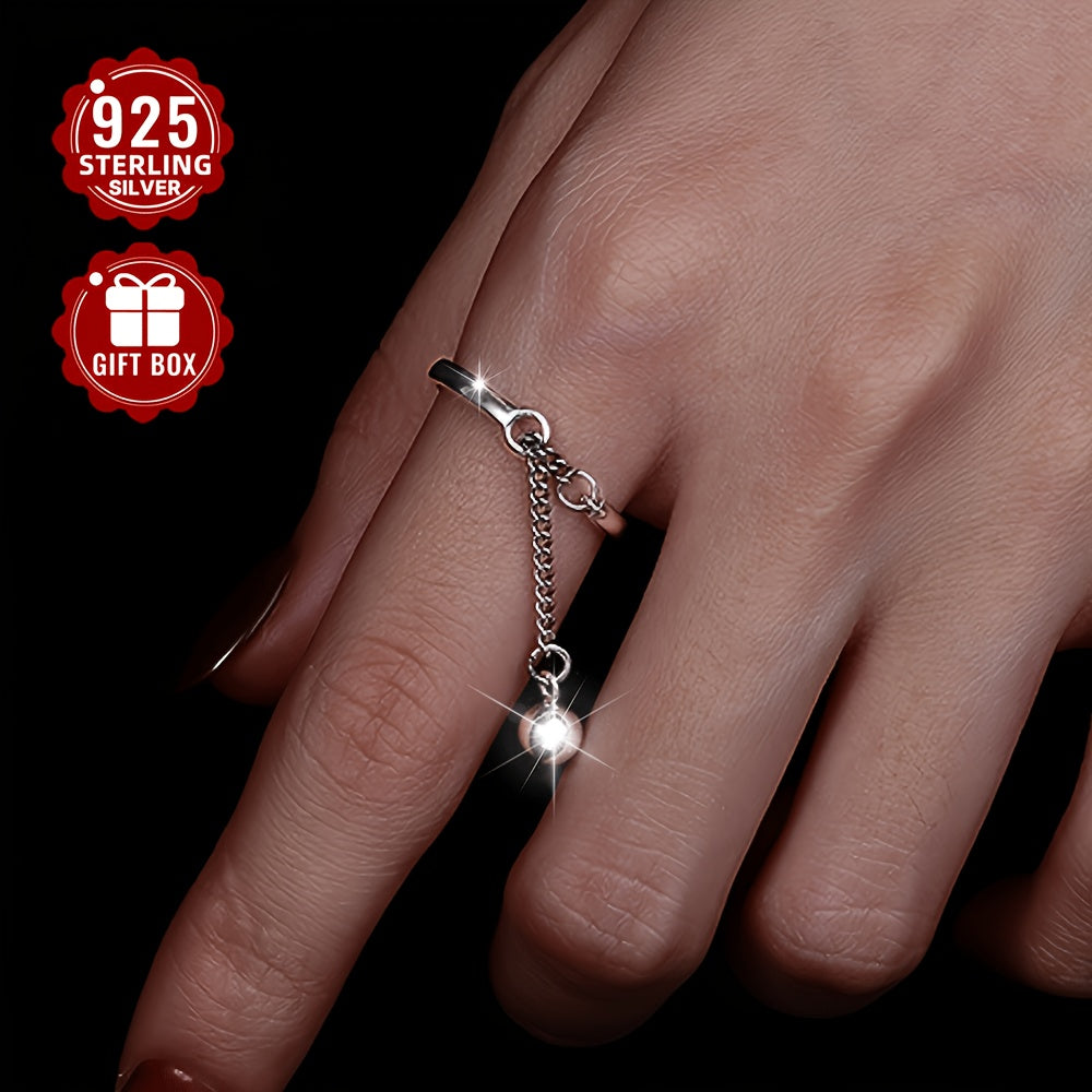 Versatile and simple, the 1PC S925 Sterling Silver Lucky Bead Tassel Plain Ring is a perfect accessory for women with a elegant temperament. This ring weighs about 1.9g and is suitable for both casual wear and formal occasions like banquets. Perfect for