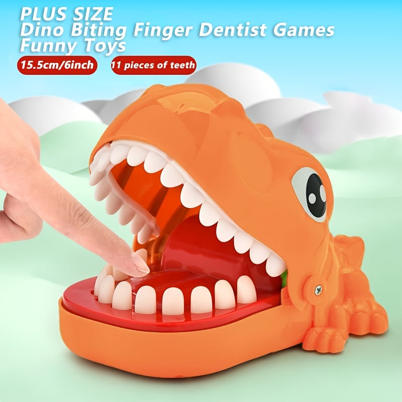 SINTCHTOIS Dino Dentist Teeth Game - Funny Prank Toy, Travel Size Challenge, Multiplayer Party Game, Durable Dark Brown PP Material