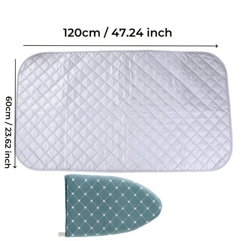 Portable Ironing Mat with Plaid Pattern, 2-Pack - Made with Thickened Heat-Resistant PC Material, Foldable Design with Finger Loop, Ideal for Travel and Home Use - No Electricity Required