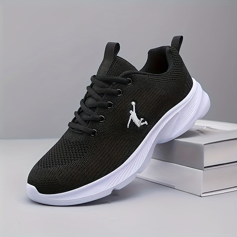 Men's Stability Road Running Shoes with lightweight, breathable fabric upper, EVA insole and sole, solid color, lace-up closure, and stabilizing support for running and fitness.